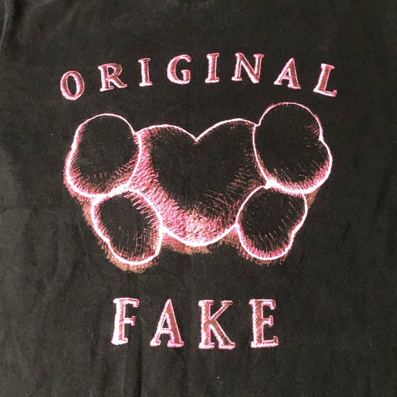 Original Fake Mens Small Black vintage T-Shirt - Picture 2 of 6